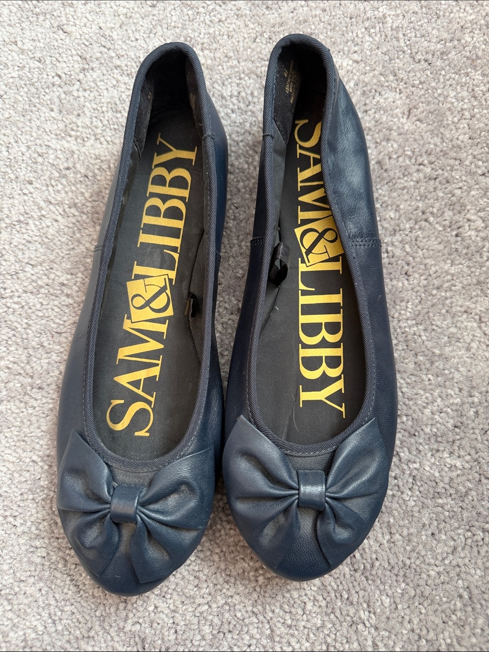 Sam & Libby Navy Bow Detail Ballet Flats